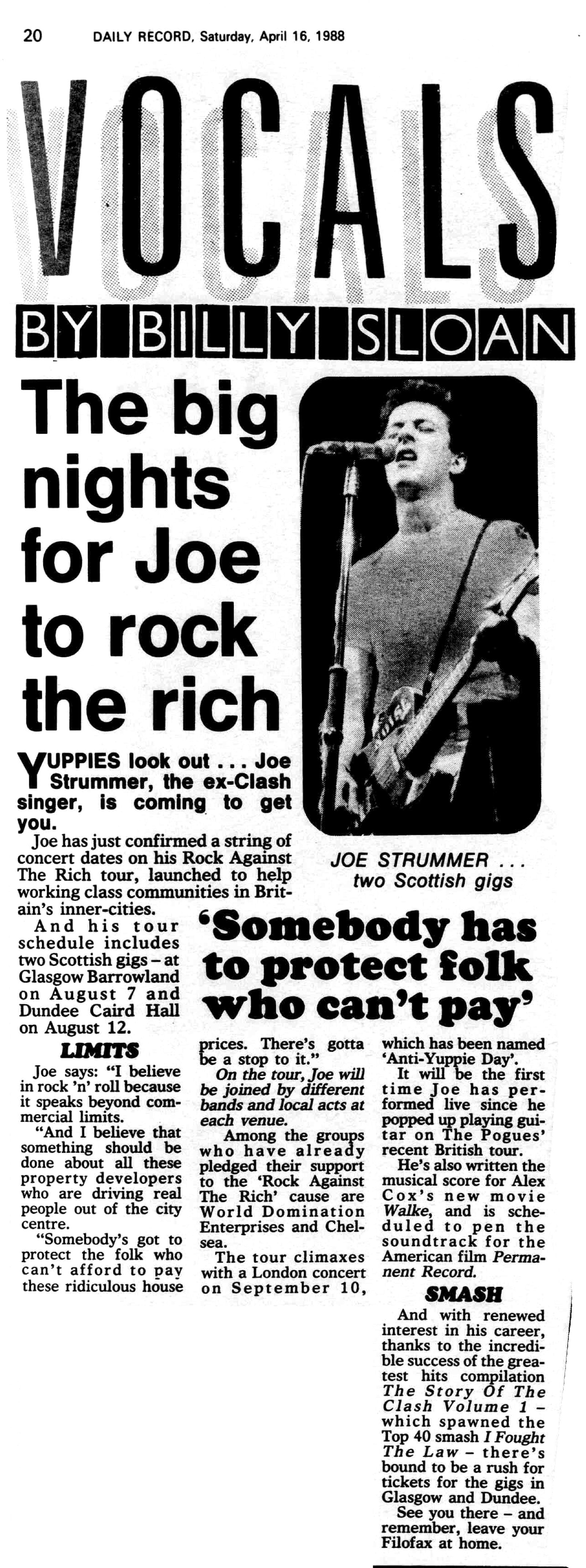 Joe Strummer British Library Press 1988