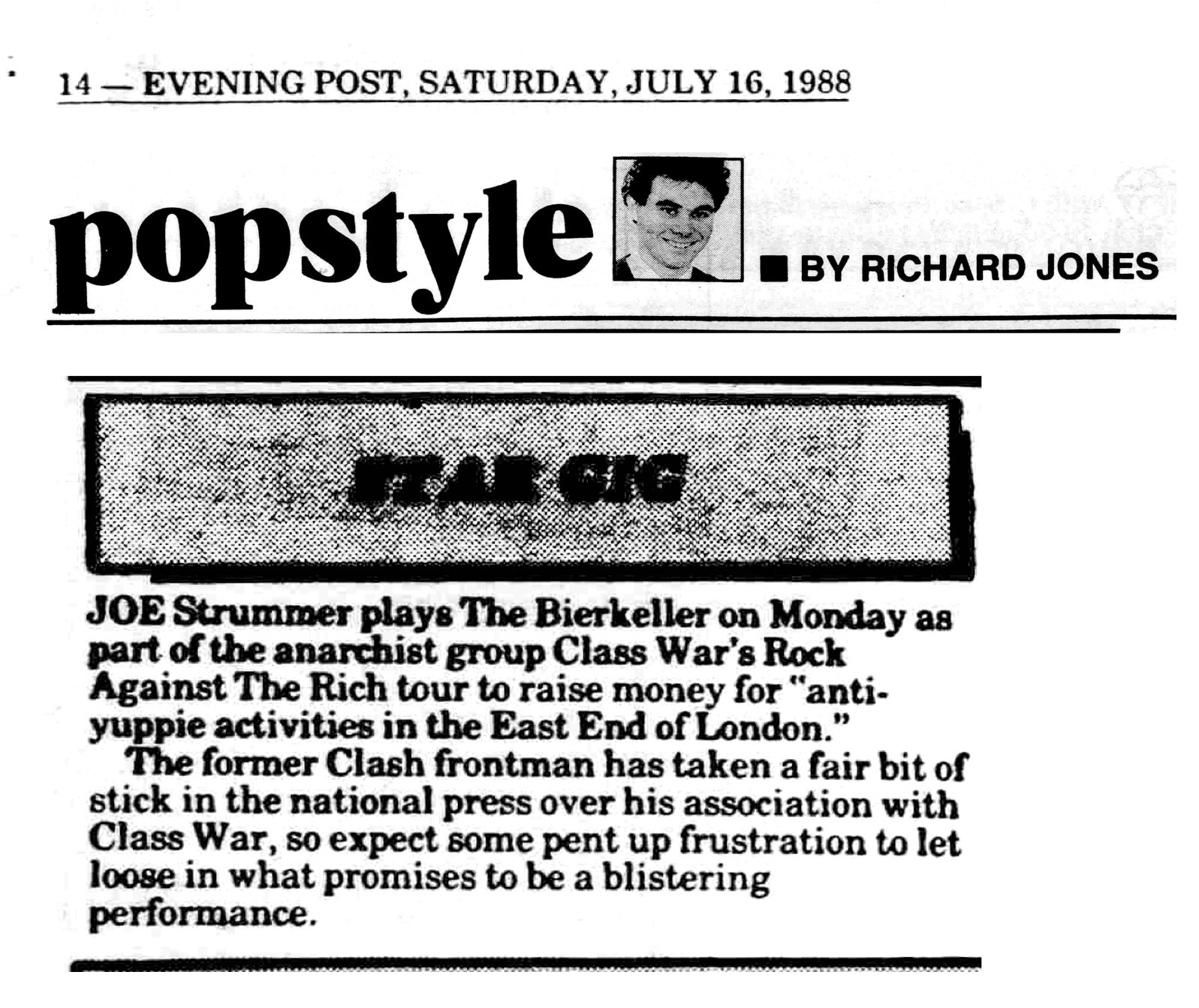 popstyle, Evening Post, 16 July 1988
